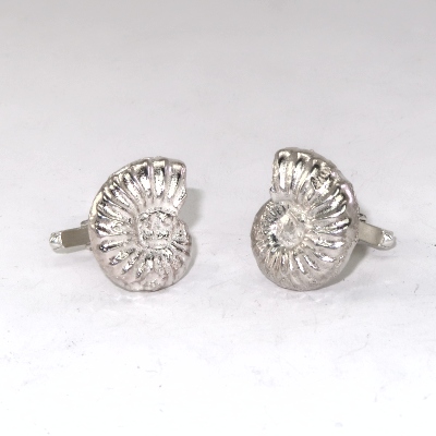 Silver ammonite cufflinks